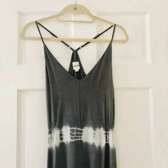Olive and Oak Misty Morning Dark Grey Tie-Dye Maxi Dress - Picture 5 of 7
